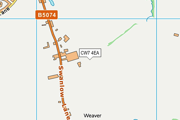 CW7 4EA map - OS VectorMap District (Ordnance Survey)