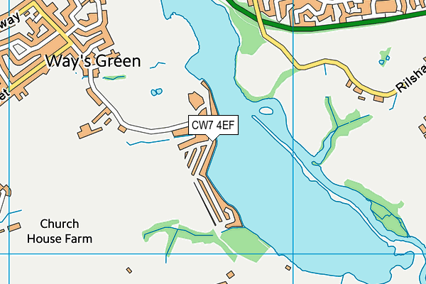 CW7 4EF map - OS VectorMap District (Ordnance Survey)