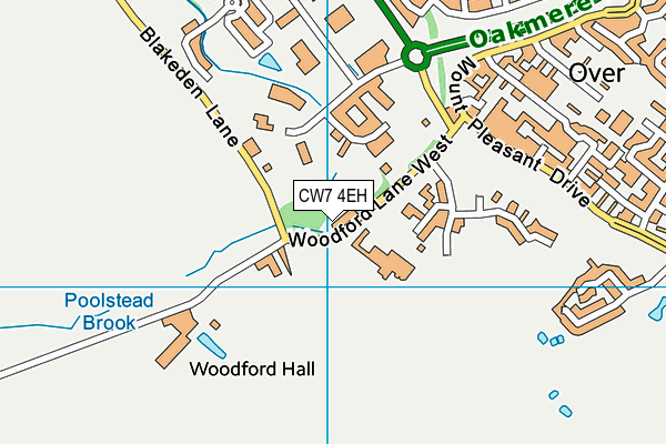 CW7 4EH map - OS VectorMap District (Ordnance Survey)