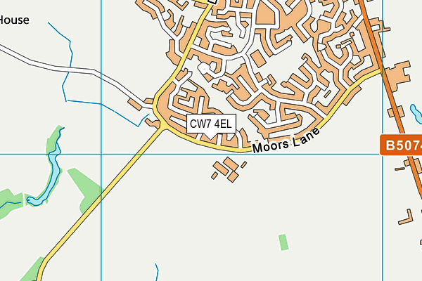 CW7 4EL map - OS VectorMap District (Ordnance Survey)