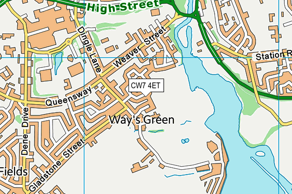 CW7 4ET map - OS VectorMap District (Ordnance Survey)