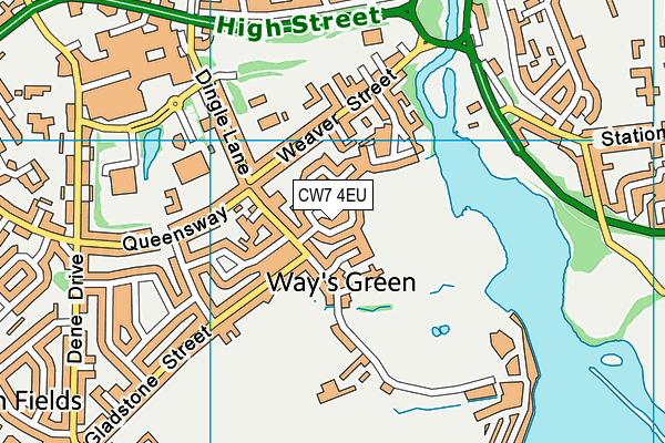 CW7 4EU map - OS VectorMap District (Ordnance Survey)