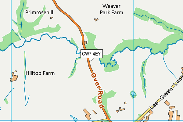 CW7 4EY map - OS VectorMap District (Ordnance Survey)