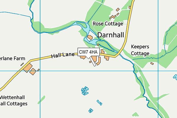 CW7 4HA map - OS VectorMap District (Ordnance Survey)