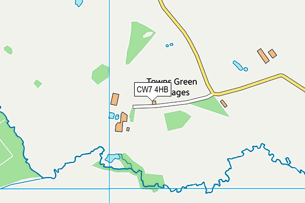 CW7 4HB map - OS VectorMap District (Ordnance Survey)