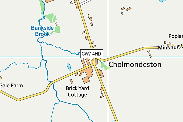 CW7 4HD map - OS VectorMap District (Ordnance Survey)