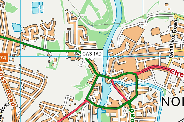 CW8 1AD map - OS VectorMap District (Ordnance Survey)