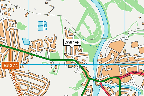 CW8 1AP map - OS VectorMap District (Ordnance Survey)