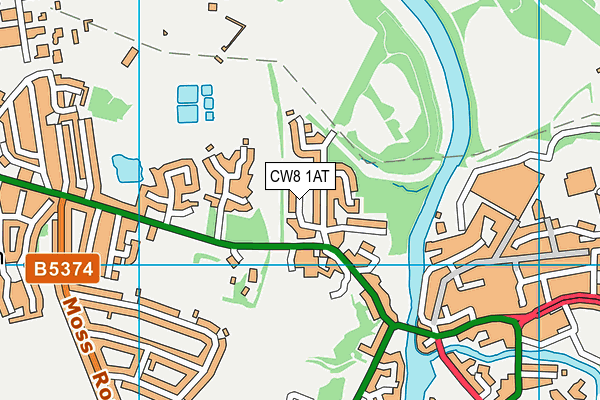 CW8 1AT map - OS VectorMap District (Ordnance Survey)