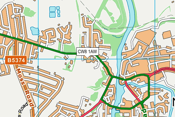 CW8 1AW map - OS VectorMap District (Ordnance Survey)