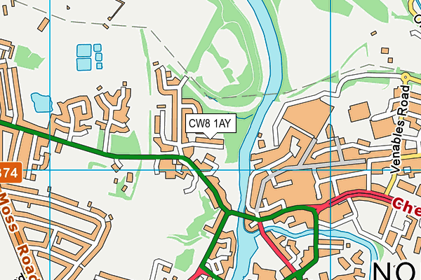 CW8 1AY map - OS VectorMap District (Ordnance Survey)