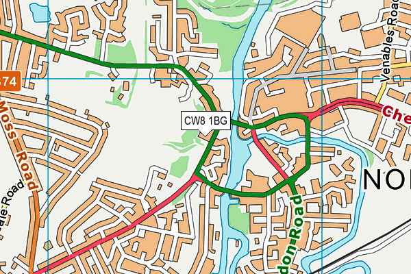 CW8 1BG map - OS VectorMap District (Ordnance Survey)