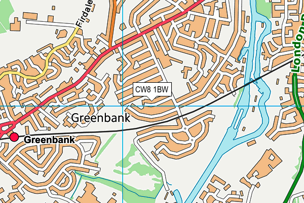 CW8 1BW map - OS VectorMap District (Ordnance Survey)