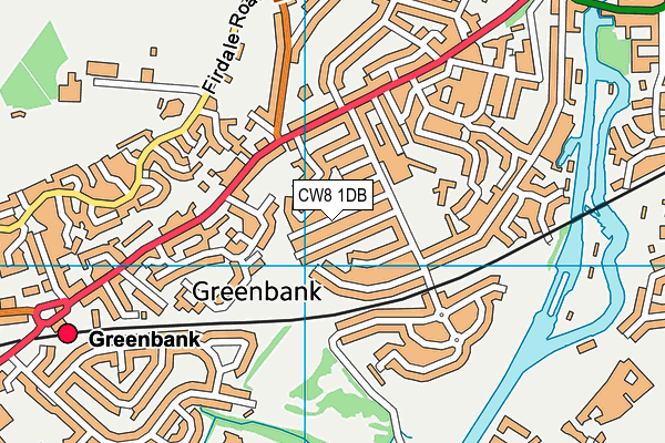 CW8 1DB map - OS VectorMap District (Ordnance Survey)