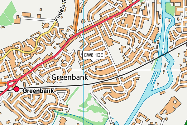 CW8 1DE map - OS VectorMap District (Ordnance Survey)