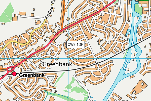 CW8 1DF map - OS VectorMap District (Ordnance Survey)