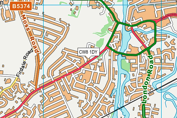 CW8 1DY map - OS VectorMap District (Ordnance Survey)