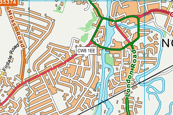 CW8 1EE map - OS VectorMap District (Ordnance Survey)