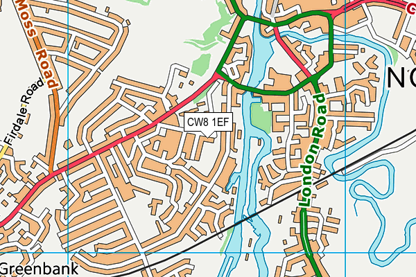 CW8 1EF map - OS VectorMap District (Ordnance Survey)