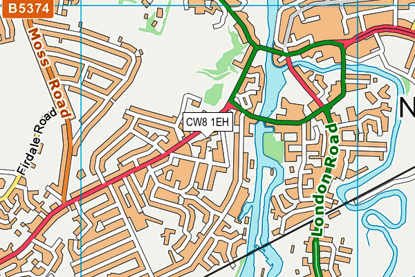 CW8 1EH map - OS VectorMap District (Ordnance Survey)