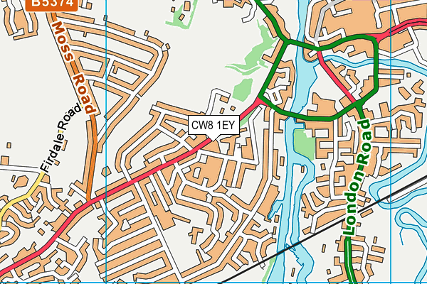 CW8 1EY map - OS VectorMap District (Ordnance Survey)