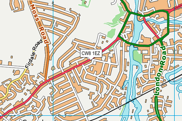 CW8 1EZ map - OS VectorMap District (Ordnance Survey)