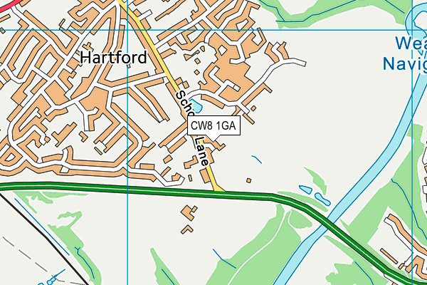 CW8 1GA map - OS VectorMap District (Ordnance Survey)