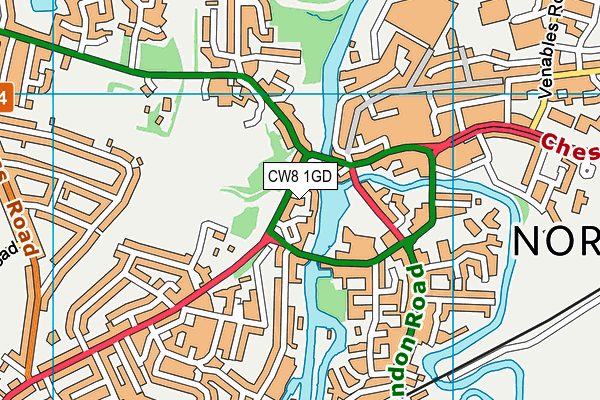 CW8 1GD map - OS VectorMap District (Ordnance Survey)