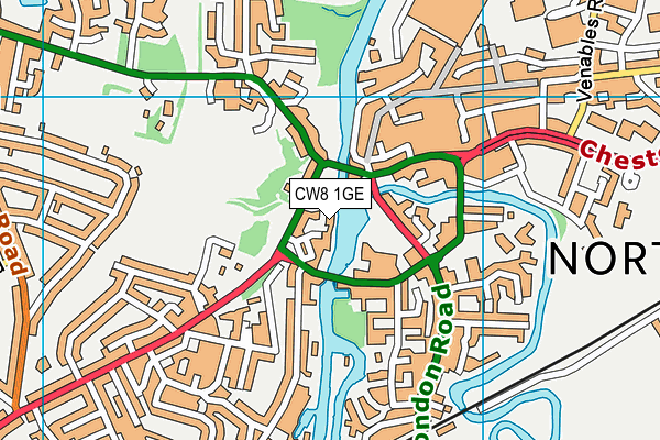 CW8 1GE map - OS VectorMap District (Ordnance Survey)