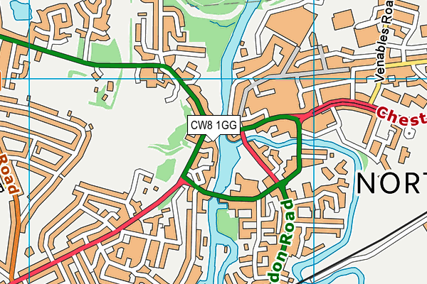 CW8 1GG map - OS VectorMap District (Ordnance Survey)