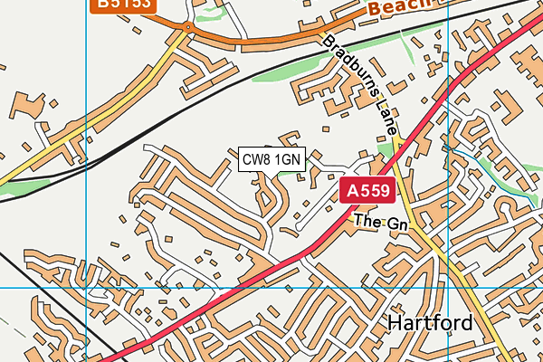 CW8 1GN map - OS VectorMap District (Ordnance Survey)