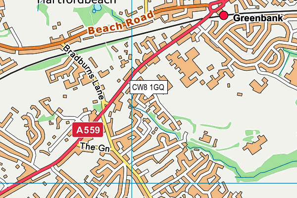 CW8 1GQ map - OS VectorMap District (Ordnance Survey)