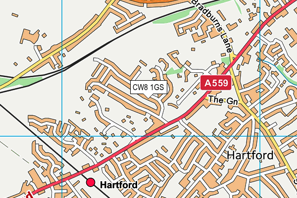 CW8 1GS map - OS VectorMap District (Ordnance Survey)