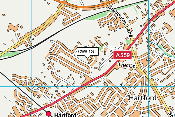 CW8 1GT map - OS VectorMap District (Ordnance Survey)