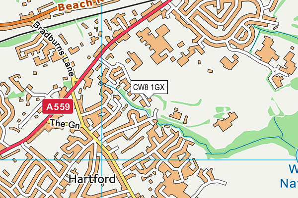 CW8 1GX map - OS VectorMap District (Ordnance Survey)