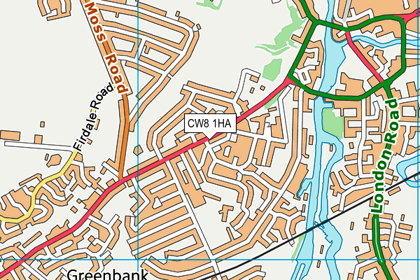 CW8 1HA map - OS VectorMap District (Ordnance Survey)