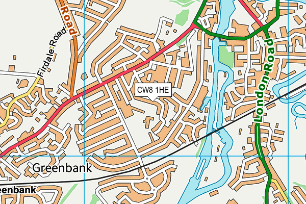 CW8 1HE map - OS VectorMap District (Ordnance Survey)
