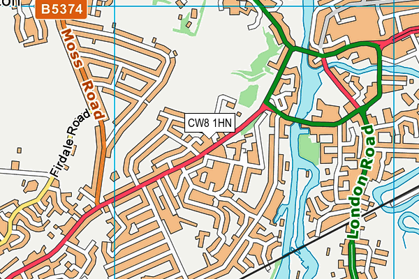 CW8 1HN map - OS VectorMap District (Ordnance Survey)