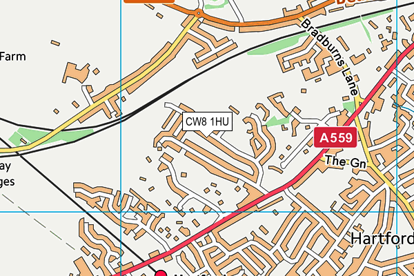 CW8 1HU map - OS VectorMap District (Ordnance Survey)