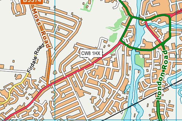 CW8 1HX map - OS VectorMap District (Ordnance Survey)