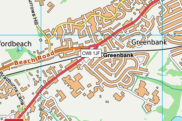 CW8 1JF map - OS VectorMap District (Ordnance Survey)