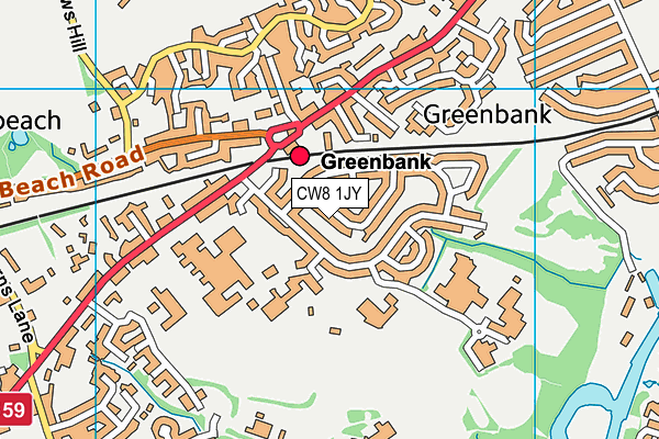 CW8 1JY map - OS VectorMap District (Ordnance Survey)