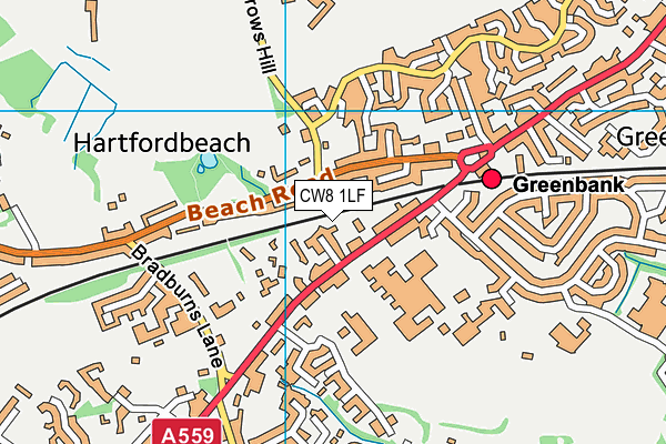 CW8 1LF map - OS VectorMap District (Ordnance Survey)