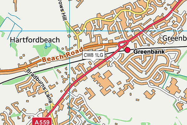 CW8 1LG map - OS VectorMap District (Ordnance Survey)