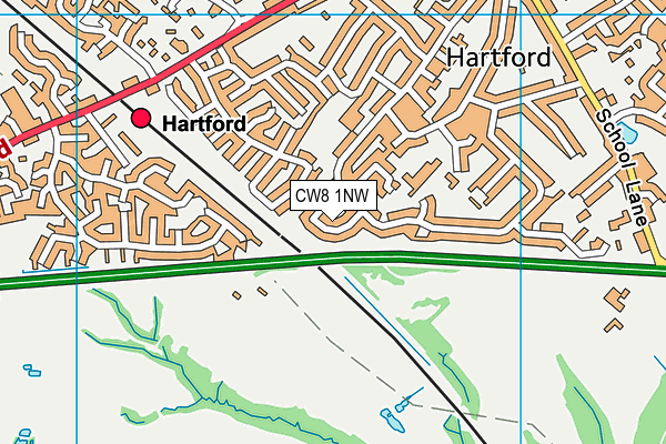 CW8 1NW map - OS VectorMap District (Ordnance Survey)