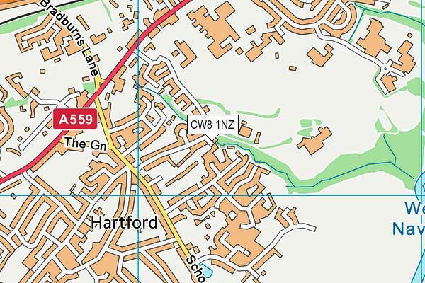 CW8 1NZ map - OS VectorMap District (Ordnance Survey)
