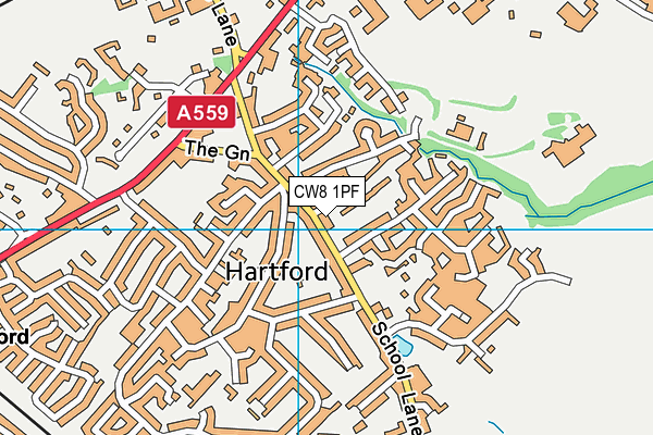 CW8 1PF map - OS VectorMap District (Ordnance Survey)