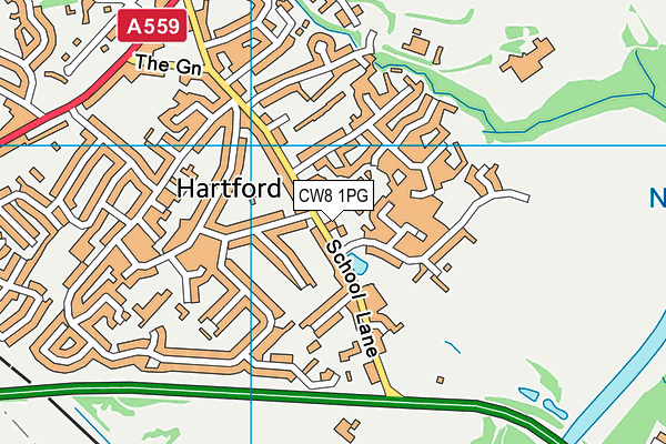 CW8 1PG map - OS VectorMap District (Ordnance Survey)