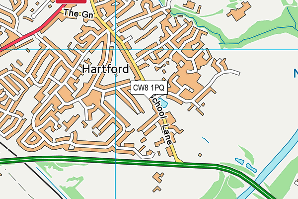 CW8 1PQ map - OS VectorMap District (Ordnance Survey)