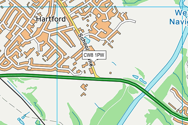 CW8 1PW map - OS VectorMap District (Ordnance Survey)